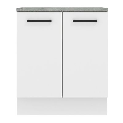 Balcão De Cozinha 70 Cm 2 Portas Branco Rustic/branco