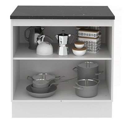 Balcão Acordes Glamy MDF 80 cm 2 Portas Branco/Rustic Madesa