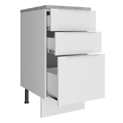 Balcão Stella 40 cm 3 Gavetas Branco Madesa