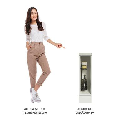 Balcão Porta-temperos Glamy, Agata e Stella 20cm Branco