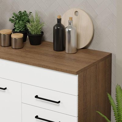Balcão Gabinete De Pia Madesa Agata 150 Cm 2 Gavetas 2 Portas (com Tampo) - Rustic/branco