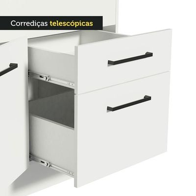 Balcão De Pia 150 Cm 2 Portas E 2 Gavetas Branco Branco
