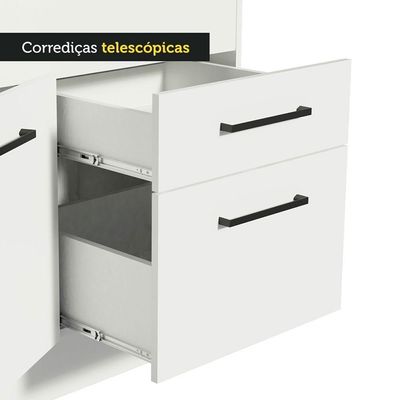 Balcão De Pia 150 Cm 2 Portas E 2 Gavetas Branco Branco