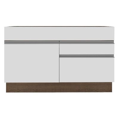 Balcão de Pia Glamy Branco Rustic 1 Porta e 2 Gavetas Madesa