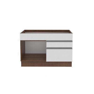 Balcão de Pia Glamy Branco Rustic 1 Porta e 2 Gavetas Madesa