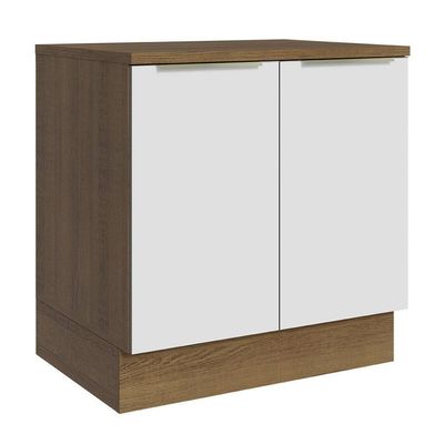 Balcão 80Cm 2PTSRustic/Branco Veludo Lux Madesa Rustic