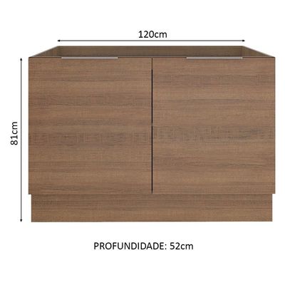 Balcão de Pia Stella 2 Portas Rustic Madesa