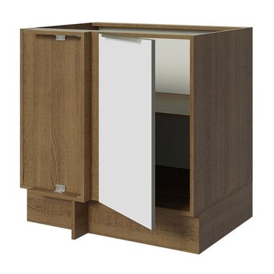 Balcão 1 Porta (sem Tampo) Rustic/Branco Veludo