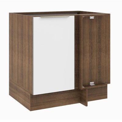 Balcão 1 Porta (sem Tampo) Rustic/Branco Veludo
