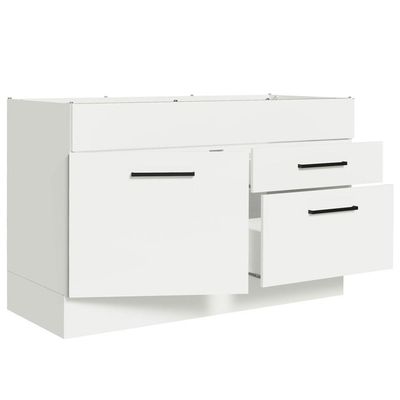 Balcão Gabinete De Pia 120 X 60 Cm 1 Porta 2 Gavetas Branc