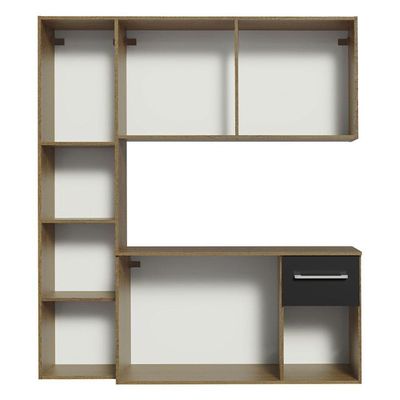 Armário De Cozinha Compacta 120cm Rustic/preto Easy Madesa Rustic/preto