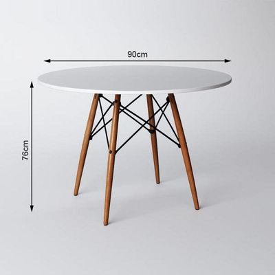 Conjunto De Mesa De Jantar Eames Eiffel 90cm Com 4 Cadeiras