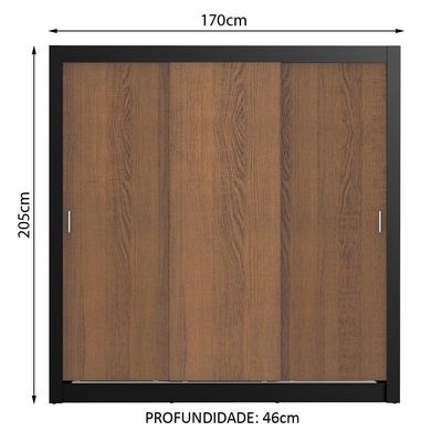 Guarda Roupa Casal Mônaco 3 Portas de Correr Madesa