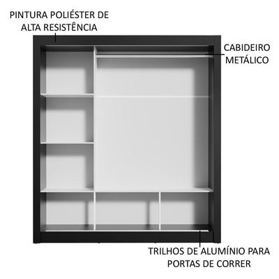 Guarda Roupa Casal Mônaco 3 Portas de Correr Madesa