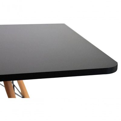 Conjunto Mesa Jantar Eiffel 80cm Preto Mdf 4 Cadeiras