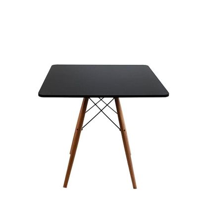 Mesa Eiffel Quadrada 80x80cm + 04 Cadeiras Eiffel Preta