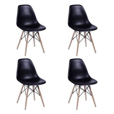 Conjunto De Mesa De Jantar Eames Eiffel 90cm 4 Cadeiras