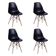 Conjunto De Mesa De Jantar Eames Eiffel 90cm 4 Cadeiras