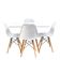 Conjunto Mesa Jantar Eiffel 80cm Branco Mdf 4 Cadeiras