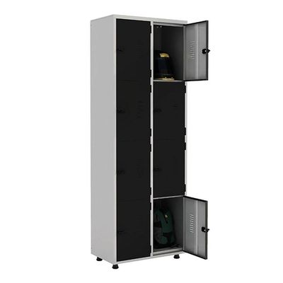 Armário Roupeiro Aço 8 Portas Guarda Volume Ea702 Preto