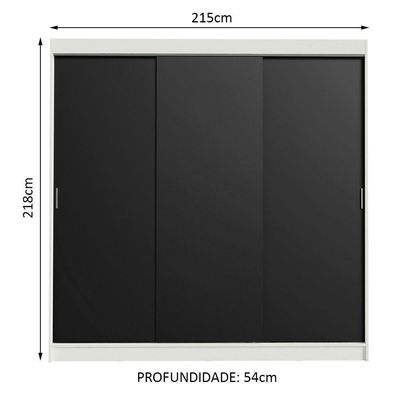 Guarda-roupa Casal 3 Portas de Correr 3 Gavetas Madesa