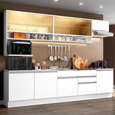 Cozinha Completa Verona Armário e Balcão Branco Madesa