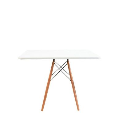Mesa Quadrada Branca 80cm + 04 Cadeiras Eiffel Preta