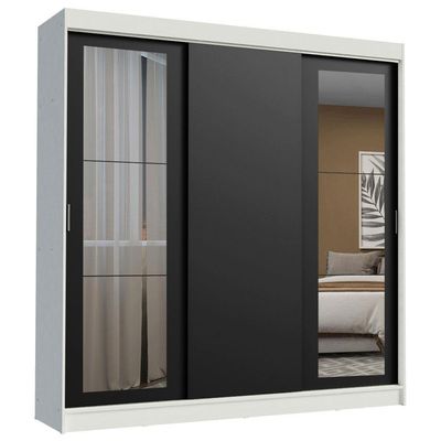 Guarda-roupa Casal 3 Portas de Correr com Espelhos