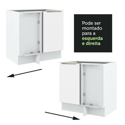 Balcão 1 Porta (sem Tampo) Branco/Branco Veludo