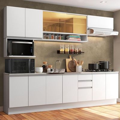 Cozinha Completa Genova Armário e Balcão Branco Madesa