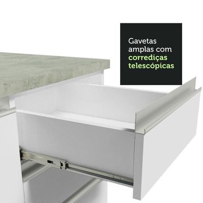Armário Gabinete Para Banheiro 120cm 2 Portas 3 Gavetas Branco Madesa Branco