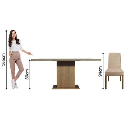 Conjunto Mesa Tampo De Vidro 6 Cadeiras