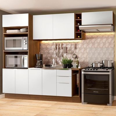 Cozinha Completa Madesa Stella 290002 com Armário e Balcão