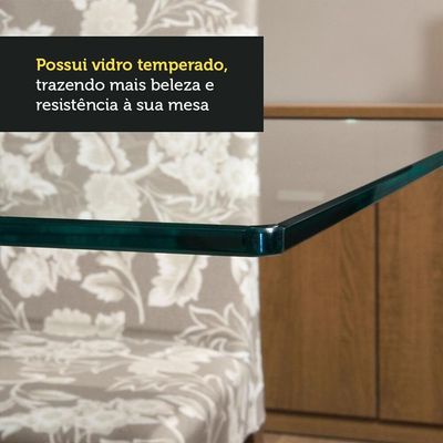 Conjunto Mesa Tampo De Vidro 4 Cadeiras