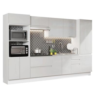 Cozinha Completa Mdf Madesa Acordes Frentes Branco Brilho