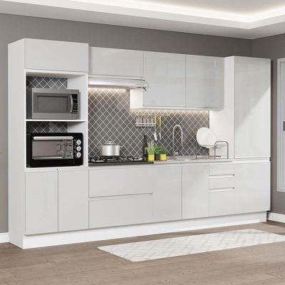 Cozinha Completa Mdf Madesa Acordes Frentes Branco Brilho