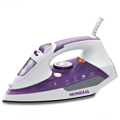 Ferro A Vapor Mondial Ceramic Express F-40 Branco/Lilás 127V 110V
