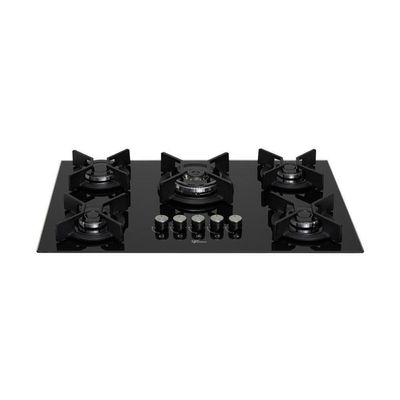 Cooktop A Gás Fischer 5 Bocas Tripla Chama Infinity Com Trempe De Ferro Fundido Mesa Vidro 26298-57077 Bivolt