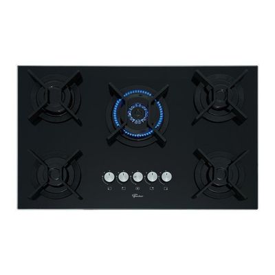 Cooktop A Gás Fischer 5 Bocas Tripla Chama Infinity Com Trempe De Ferro Fundido Mesa Vidro 26298-57077 Bivolt