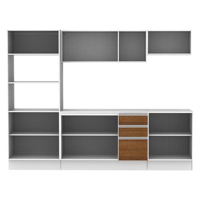Cozinha Completa Smart 250 Cm Modulada Com Balcão E Tampo