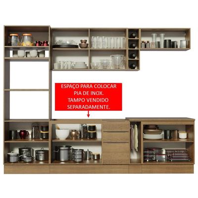 Cozinha Completa Madesa Stella 290001 com Armário e Balcão