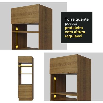 Cozinha Completa Madesa Stella 290001 com Armário e Balcão