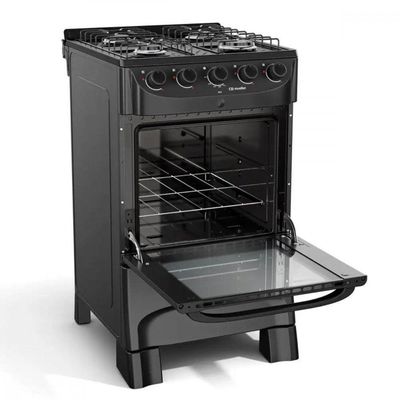 Fogão Mueller 4 Bocas Com Mesa Esmaltada Mfi4bc Preto Bivolt