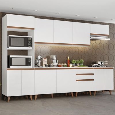 Cozinha Completa Reims com Armário e Balcão Branco Madesa