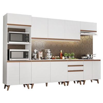 Cozinha Completa Reims com Armário e Balcão Branco Madesa