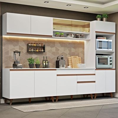 Cozinha Completa 310002 Com Armário E Balcão Branco Branco