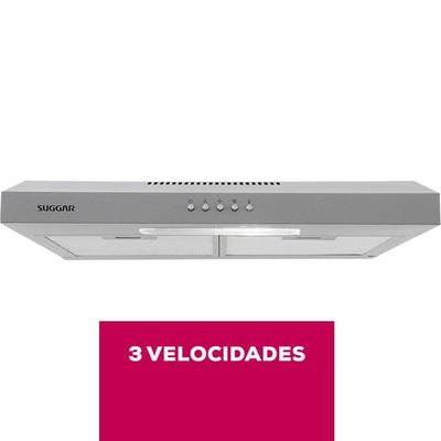 Depurador Slim Suggar DPS161PR/DPS162PR 60cm 3 Velocidades Prata 220V