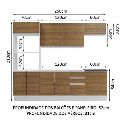 Cozinha Completa 100% Mdf Madesa Acordes Branco Rustic