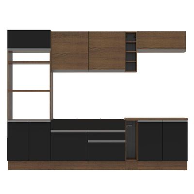 Cozinha Completa Vicenza Preto Rustic Armário Balcão Madesa