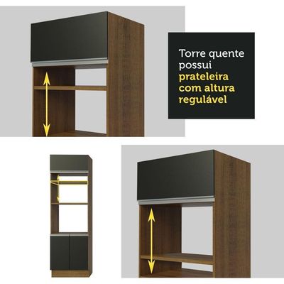 Cozinha Completa Vicenza Preto Rustic Armário Balcão Madesa
